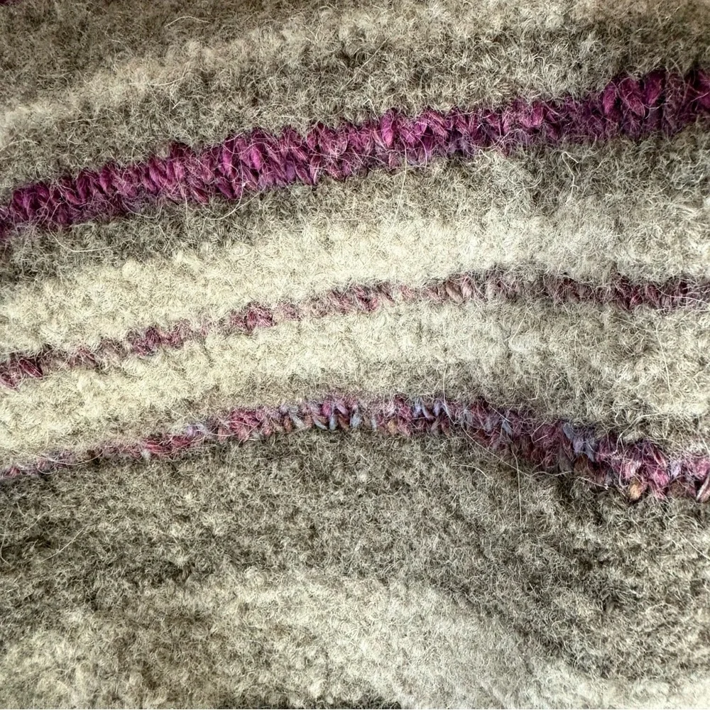 Felted Wool Market Bag Handmade Striped Tote‎ Slouchy Artisan Boho